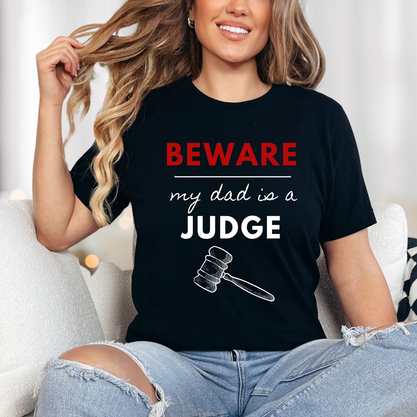 Christian Tee, Judge Christian T-shirt, Woman in black Faith Apparel