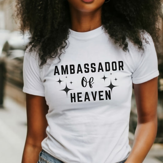 Christian Tee, Ambassador Christian T-shirt, Woman in White Faith Apparel 